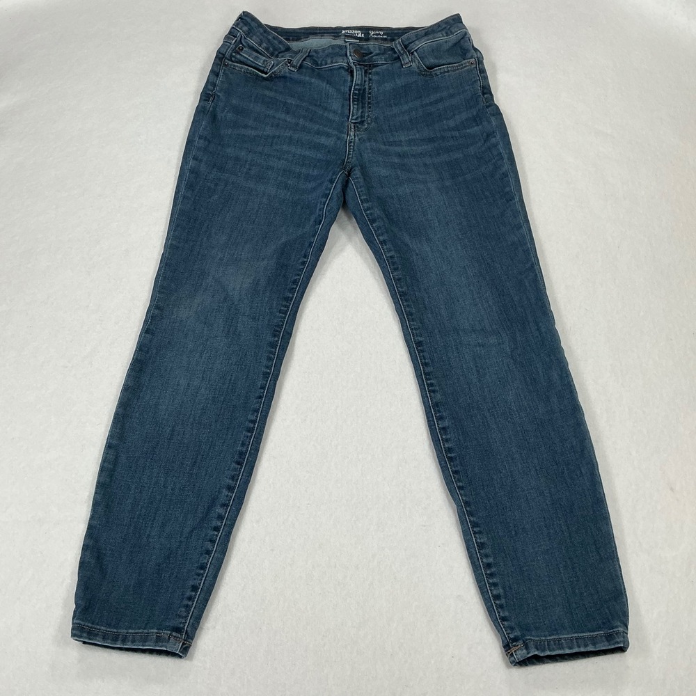 Amazon Essentials Womens Skinny Jeans Medium Wash Blue Denim Size 10 Short